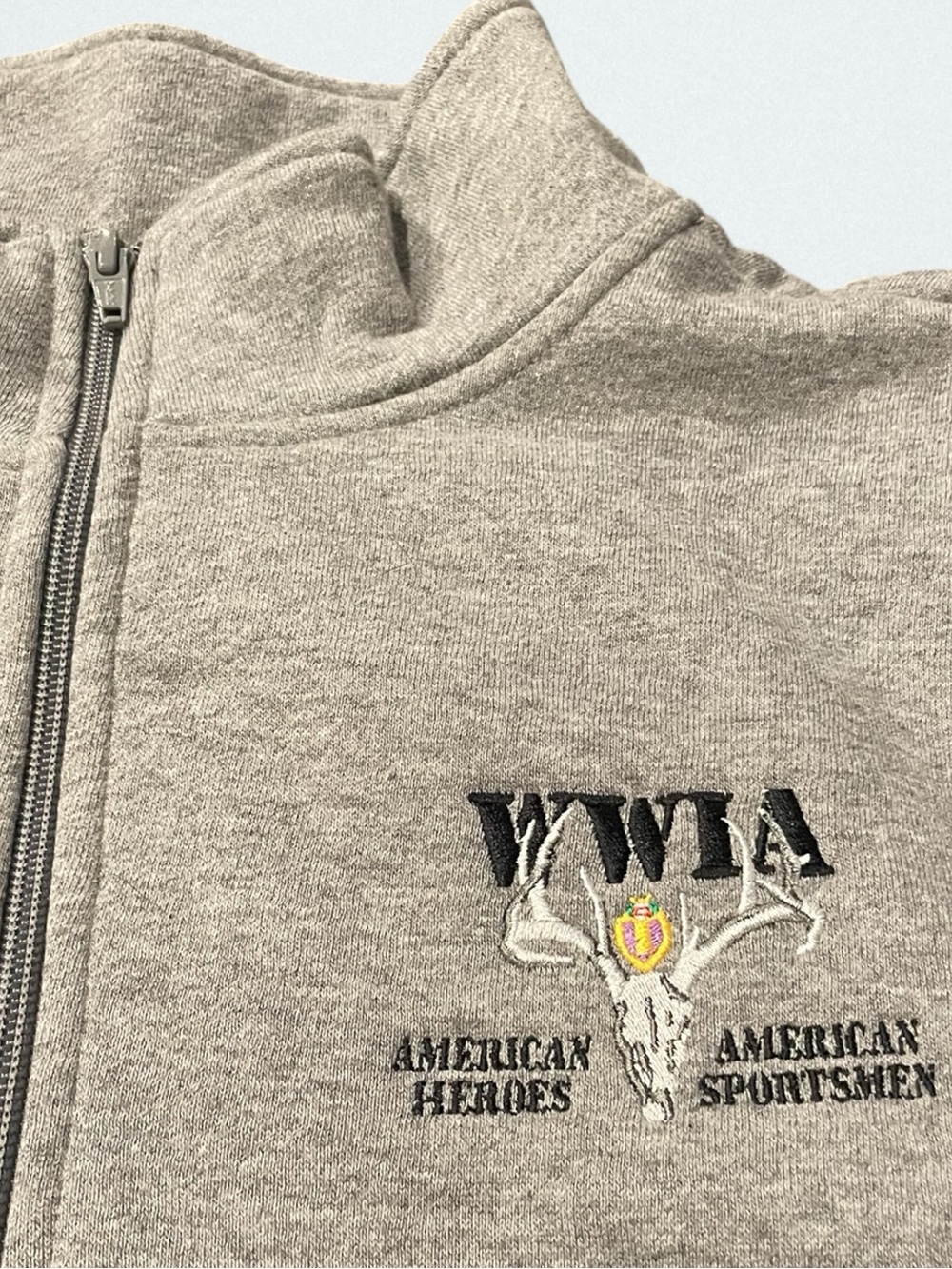 Wounded Warriors Sportsmen Sweatshirt Mens 2XL Purple Heart 1/4 Zip New Conditio